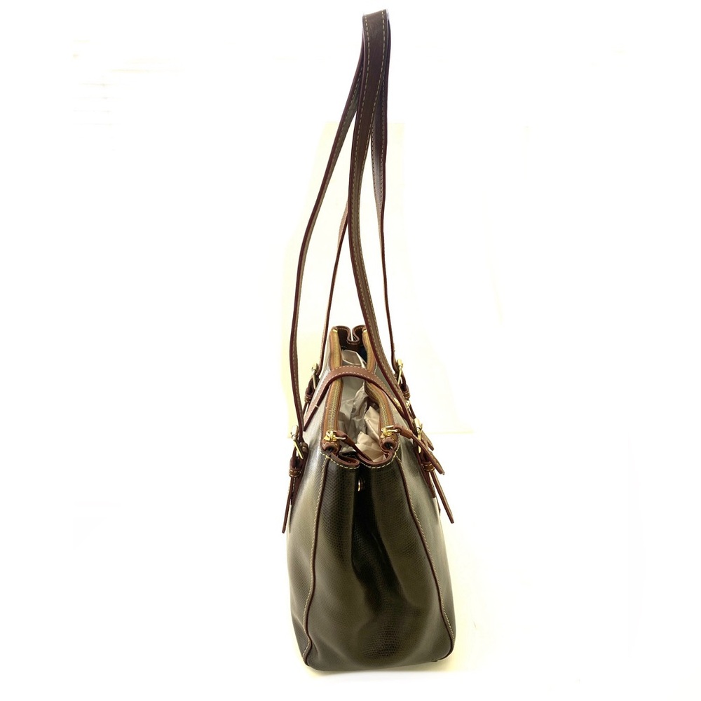Dooney & Bourke Brown Claremont Miller Saffiano Leather Satchel Tote Handbag - Picture 9 of 16